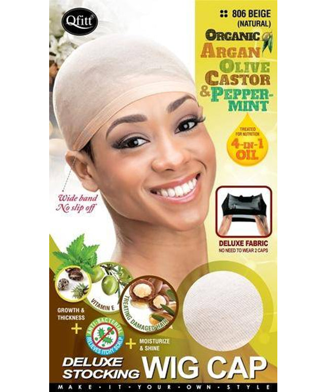 Organic Deluxe Stocking Wig Cap / Beige (Natural)