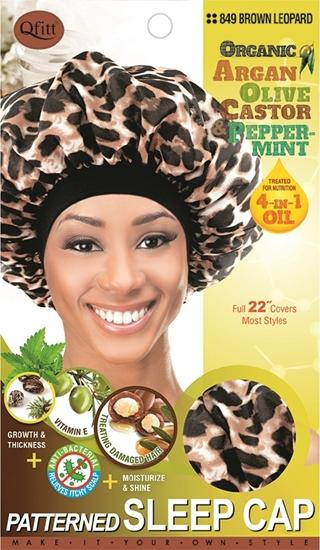 Patterned Sleep Cap / Brown Leopard