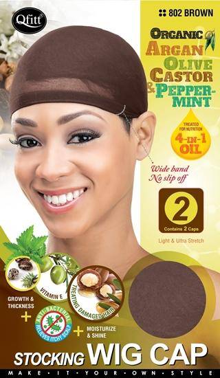 Organic Deluxe Stocking Wig Cap / Brown