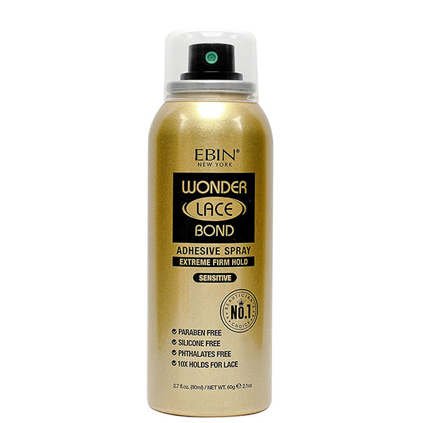 Ebin Wonder Lace Bond Adhesive Spray Extreme Firm Hold Sensitive - 2.7oz / TWO oz